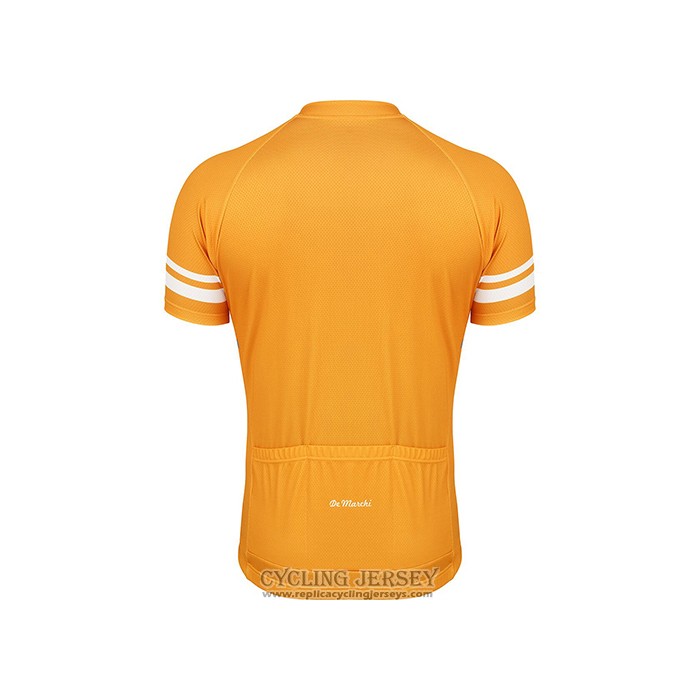 2021 Cycling Jersey De Marchi Yellow Gray Short Sleeve And Bib Short